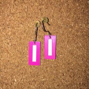 Pink and White Box Earrings